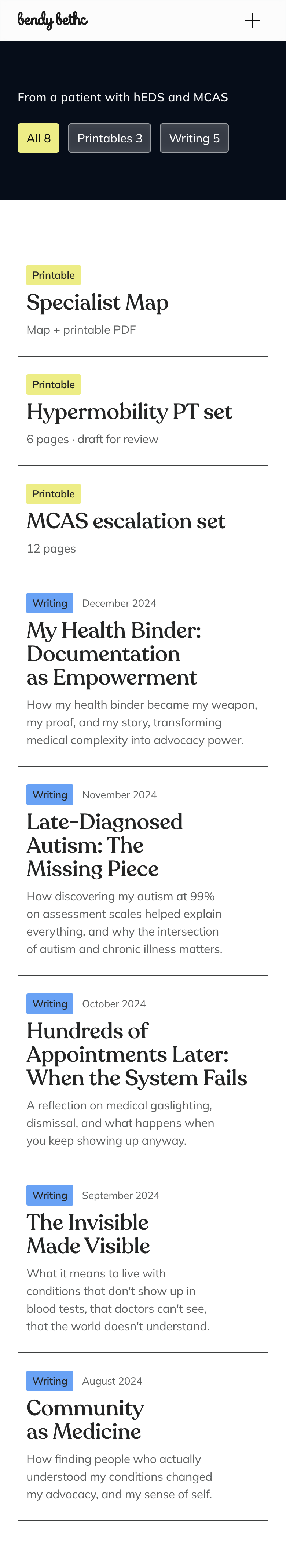 Resources page at 390 wide, first screen.